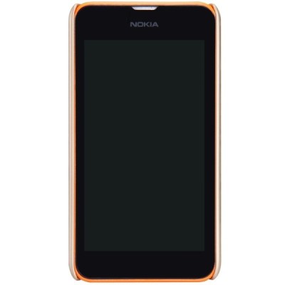 Nokia Lumia 530 Nillkin Frosted Shield zelts plastmasas futrālis + ekrāna aizsargplēve / Vacins.lv