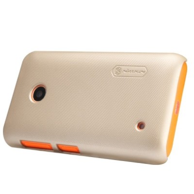 Nokia Lumia 530 Nillkin Frosted Shield zelts plastmasas futrālis + ekrāna aizsargplēve / Vacins.lv
