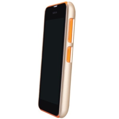 Nokia Lumia 530 Nillkin Frosted Shield zelts plastmasas futrālis + ekrāna aizsargplēve / Vacins.lv