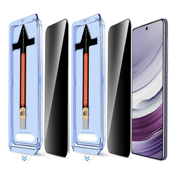 "Leyong" Tempered Glass melns ekrāna aizsargstikls (2 gab.) ar rāmi - privāta (Galaxy S25 Ultra)