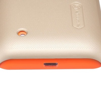 Nokia Lumia 530 Nillkin Frosted Shield zelts plastmasas futrālis + ekrāna aizsargplēve / Vacins.lv