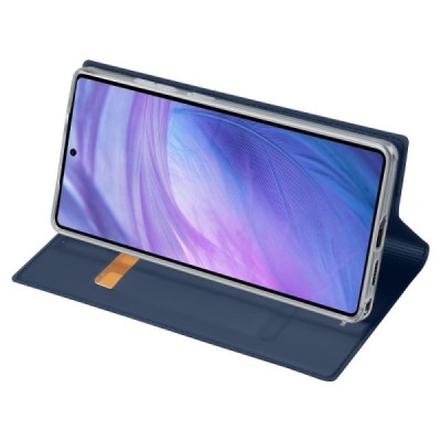 Samsung Galaxy S25 Ultra „Dux Ducis“ Skin sērijas tumši zils ādas atvērams maciņš | Vacins.lv