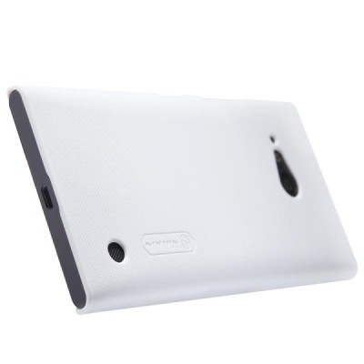 Nillkin Frosted Shield Nokia Lumia 730 (735) baltas plastikinis dėklas + apsauginė ekrano plėvelė / Priedai.lt