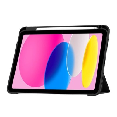 Apple iPad 11 2025, iPad 10,9 2022 Copernice atvēramais melns maciņš - maks ar vietu, kur ielikt stylus | Vacins.lv