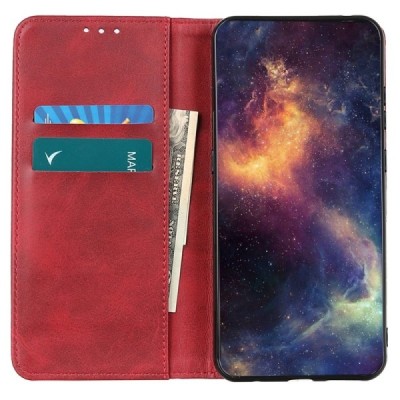 OnePlus 13 "Split" красный кожаный чехол-книжка | Vacins.lv