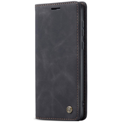 OnePlus 13 CaseMe Retro solīds atvēramais ādas melns maciņš - maks | Vacins.lv