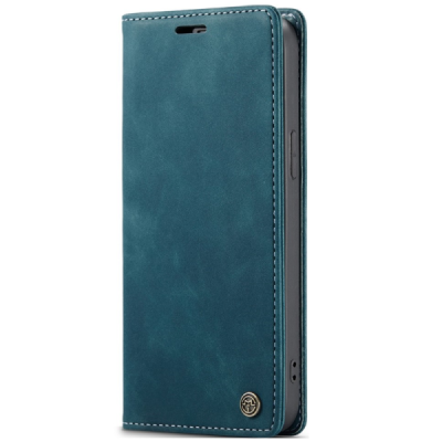 Apple iPhone 13 CaseMe Retro solīds atvēramais ādas zaļš maciņš - maks | Vacins.lv