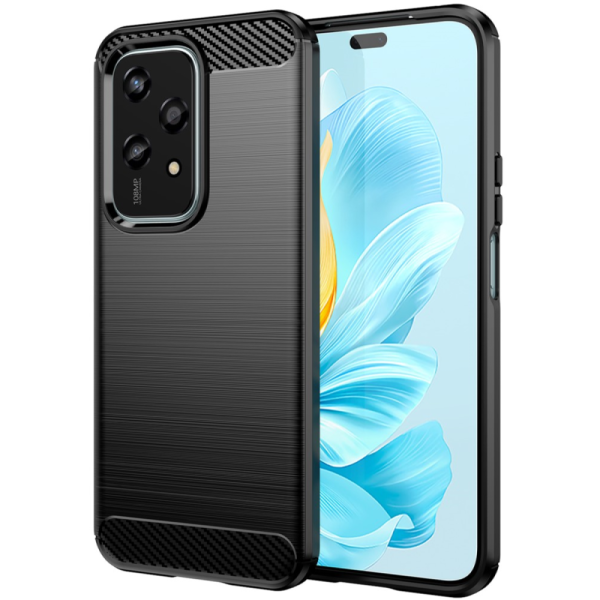 Твердый силиконовый чехол (TPU) "AILES" Carbon - чёрный (Honor 200 Lite 5G)