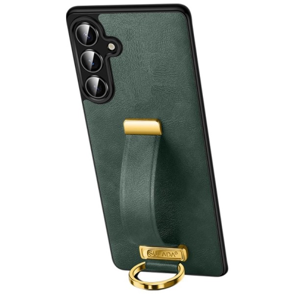 "SULADA" Leather Kickstand чехол - зелёный (Galaxy S25)