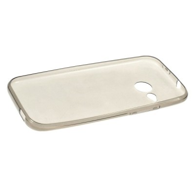 HTC One Mini 2 dzidrs (caurspīdīgs) cieta silikona TPU pasaulē planākais pelēks futrālis / Vacins.lv