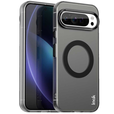 Google Pixel 9 Pro XL "IMAK" Candy MagSafe matēts cieta silikona (TPU) apvalks - melns | vacins.lv