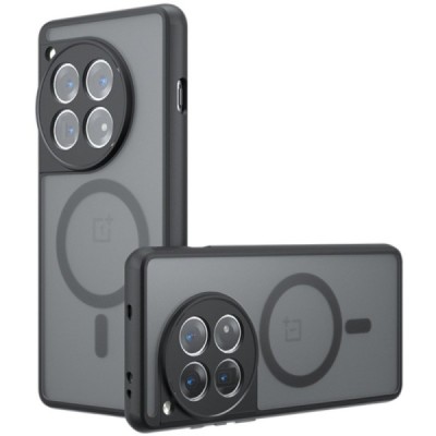 OnePlus 12R 5G "Mofan" MagSafe matēts cieta silikona (TPU) apvalks - melns | vacins.lv