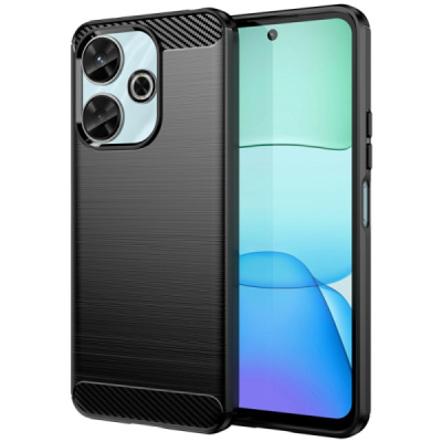 Xiaomi Redmi 13, Poco M6 4G, Redmi Note 13R 5G "Carbon" cieta silikona (TPU) melns apvalks | Vacins.lv