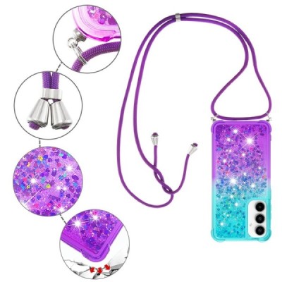 Samsung Galaxy A35 5G "Yibo" Shine Strap чехол из твердого силикона (TPU) - фиолетовый/синий | Vacins.lv