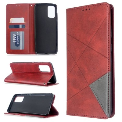 Samsung Galaxy S20+ "Binfen" Geometric atvēramais sarkans maciņš - maks | Vacins.lv