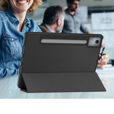 Lenovo Idea Tab Pro "Kasi" Stylus чёрный кожаный чехол - книжка с местом для стилуса | Vacins.lv