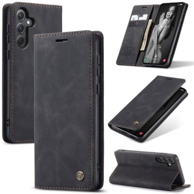 Samsung Galaxy A36 CaseMe Retro открываемый, Чёрного цвета, кожаный чехол – книжка | Vacins.lv