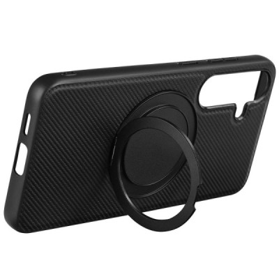 Samsung Galaxy S25 "ViLi" TCY Carbon MagSafe Kickstand melns apvalks | Vacins.lv