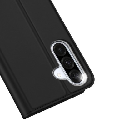 Samsung Galaxy A56 / A36 "Dux Ducis" Skin sērijas melns ādas atvērams maciņš | Vacins.lv