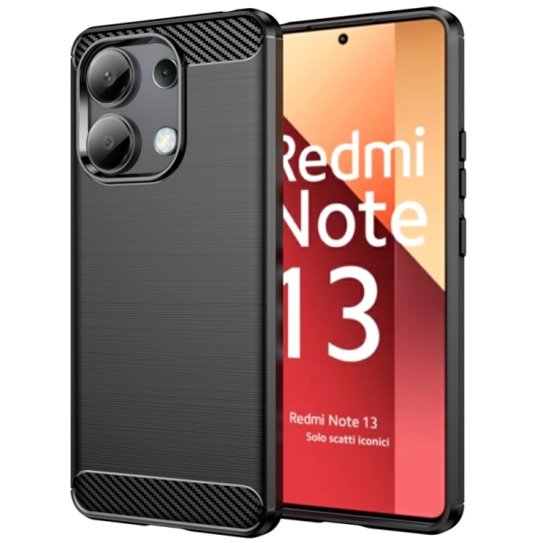 "AILES" Carbon cieta silikona (TPU) apvalks - melns (Redmi Note 13 4G)