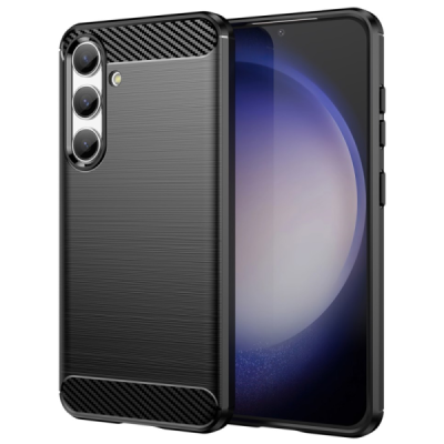 Samsung Galaxy S24 / S25 "Carbon" cieta silikona (TPU) melns apvalks | Vacins.lv