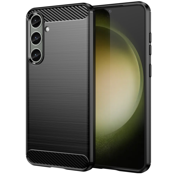 Твердый силиконовый чехол (TPU) "AILES" Carbon - чёрный (Galaxy S24+ / S25+)