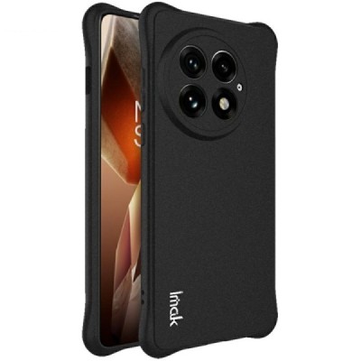 OnePlus 13 "Imak" pastiprinātas aizsardzības cieta silikona matēta (TPU) melns vāciņš | Vacins.lv