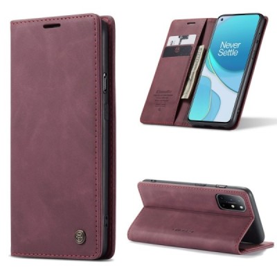 OnePlus 8T CaseMe Retro открываемый, бордовый, кожаный чехол – книжка | Vacins.lv