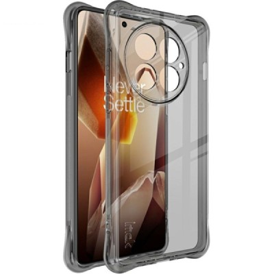 OnePlus 13 "Imak" pastiprinātas aizsardzības cieta silikona (TPU) airbag pelēks (caurspīdīgs) vāciņš | Vacins.lv