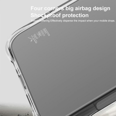 OnePlus 13 "Imak" pastiprinātas aizsardzības cieta silikona (TPU) airbag pelēks (caurspīdīgs) vāciņš | Vacins.lv