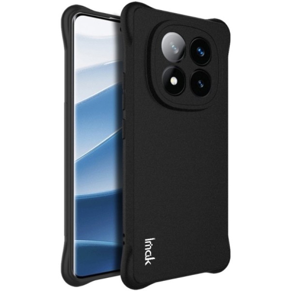 "Imak" pastiprinātas aizsardzības cieta silikona matēta (TPU) apvalks - melns (Redmi Note 14 Pro+ 5G)