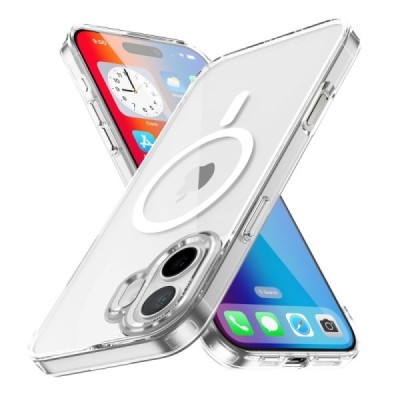 "Tubi" MagSafe Apple iPhone 16 Plus dzidrs, caurspīdīgs cieta silikona apvalks aizmugurējais vāciņš | vacins.lv