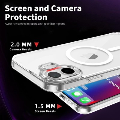 "Tubi" MagSafe Apple iPhone 16 Plus dzidrs, caurspīdīgs cieta silikona apvalks aizmugurējais vāciņš | vacins.lv