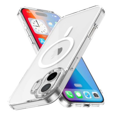 "Tubi" MagSafe Apple iPhone 16 dzidrs, caurspīdīgs cieta silikona apvalks aizmugurējais vāciņš | vacins.lv