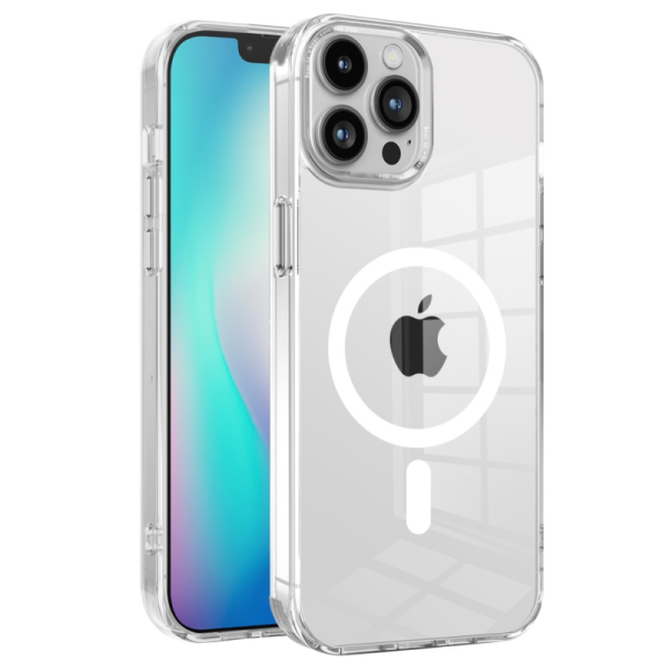 "Tubi" MagSafe Твердое силиконовый (ТПУ) чехол — прозрачный (iPhone 15 Plus)