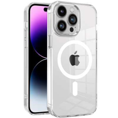 "Tubi" MagSafe Apple iPhone 14 Pro dzidrs, caurspīdīgs cieta silikona apvalks aizmugurējais vāciņš | vacins.lv
