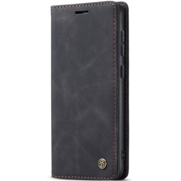 Кожиный чехол-книжка "CaseMe" Retro - чёрный (Galaxy S24 / S25)
