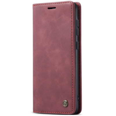 Samsung Galaxy S24 / S25 CaseMe Retro solīds atvēramais ādas bordo maciņš - maks | Vacins.lv