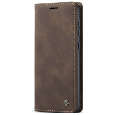 Samsung Galaxy S24 / S25 CaseMe Retro solīds atvēramais ādas brūns maciņš - maks | Vacins.lv
