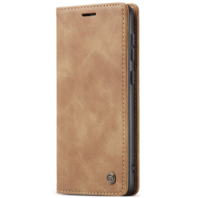 Samsung Galaxy S24 / S25 CaseMe Retro solīds atvēramais ādas gaiši brūns maciņš - maks | Vacins.lv