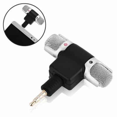 "Toughman" Mini stereo mikrofons - melns (3,5 mm) | Vacins.lv