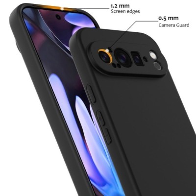 Google Pixel 9 Pro XL "Shell" MagSafe твердый силиконовый (TPU) чёрный чехол | Vacins.lv