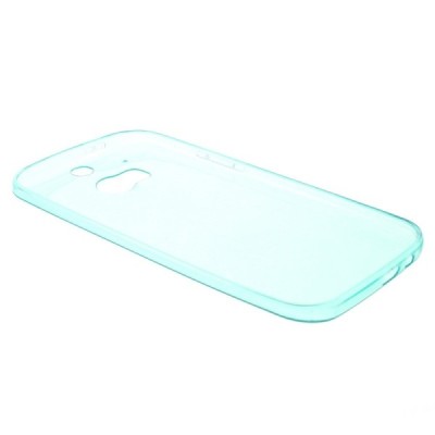 HTC One M8 dzidrs (caurspīdīgs) cieta silikona TPU pasaulē planākais gaiši zils futrālis / Vacins.lv