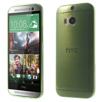 HTC One M8 dzidrs (caurspīdīgs) cieta silikona TPU pasaulē planākais zaļš futrālis / Vacins.lv