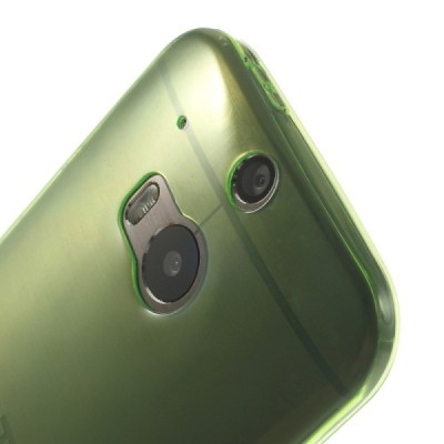 HTC One M8 dzidrs (caurspīdīgs) cieta silikona TPU pasaulē planākais zaļš futrālis / Vacins.lv