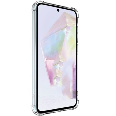 Samsung Galaxy A56 "Imak" усиленный твердый силиконовый TPU прозрачный чехол | Vacins.lv