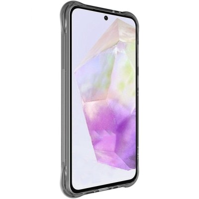 Samsung Galaxy A56 "Imak" pastiprinātas aizsardzības cieta silikona (TPU) airbag pelēks (caurspīdīgs) vāciņš | Vacins.lv