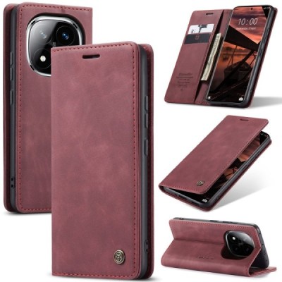 Xiaomi Redmi Note 14 Pro (Pro+) 5G (Poco X7 5G) CaseMe Retro открываемый, бордовый, кожаный чехол – книжка | Vacins.lv