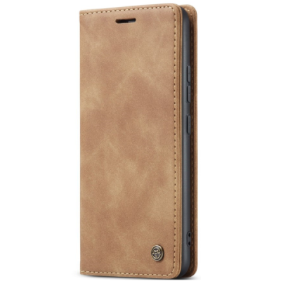 Xiaomi Redmi Note 14 Pro (Pro+) 5G (Poco X7 5G) CaseMe Retro solīds atvēramais ādas gaiši brūns maciņš - maks | Vacins.lv