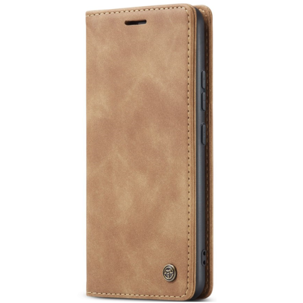 Кожиный чехол-книжка "CaseMe" Retro - светло-коричневый (Redmi Note 14 Pro 5G / Note 14 Pro+ 5G / Poco X7 5G)
